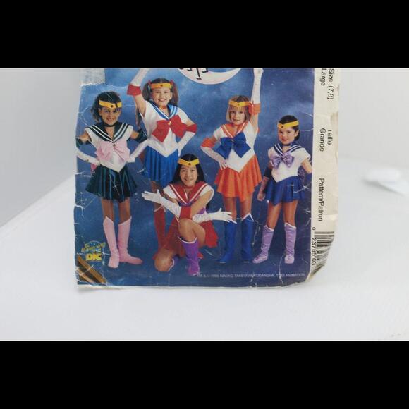 McCall's 7859 HTF Sewing Pattern Sailor Moon Costumes Girls Large 7-8 Cut/Compl - Picture 3 of 4